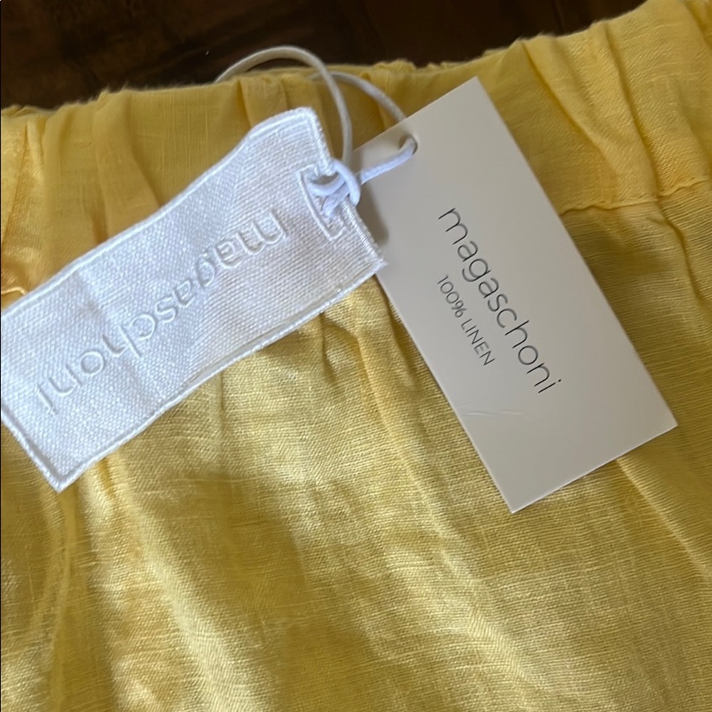 Magaschoni Yellow High Waist Eyelet Shorts - Picture 6 of 8